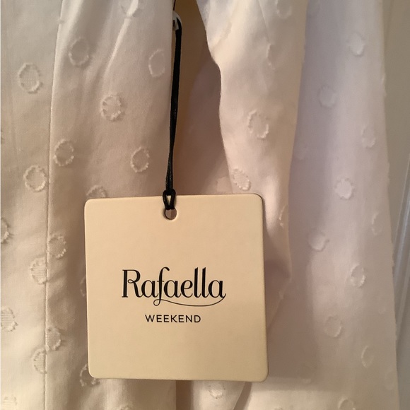 Blazer white size SP  WT 86$ tag by Rafaella button front /hanky. Cotton - Picture 6 of 15